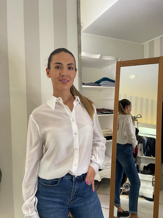 Camicia Bianca con Bottoni - Brend