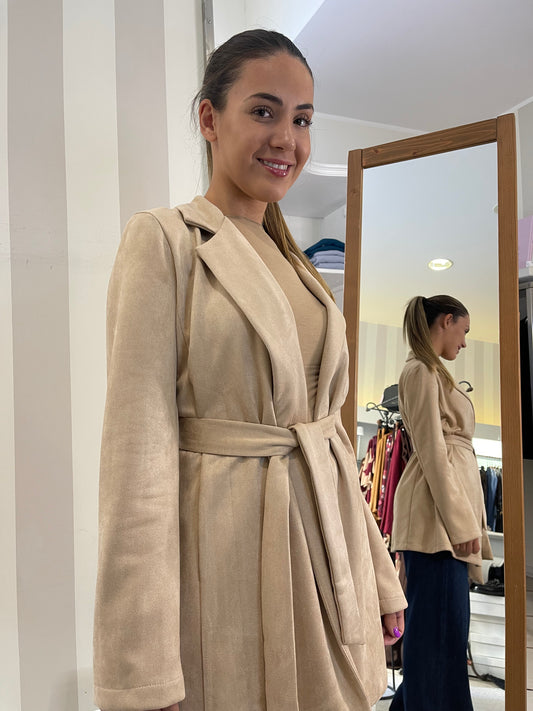 Kimono Suede Beige - Indomina