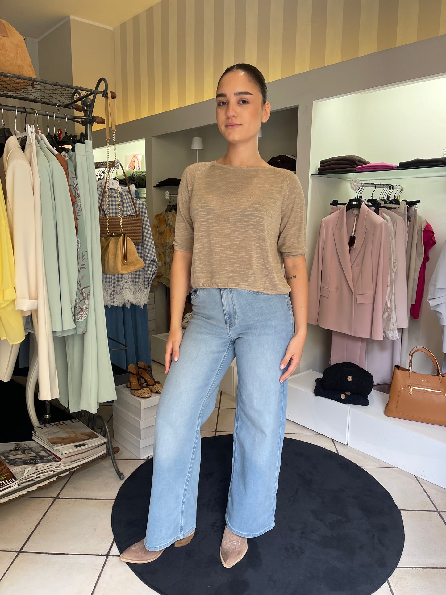 Madison blush wide hight waist Only