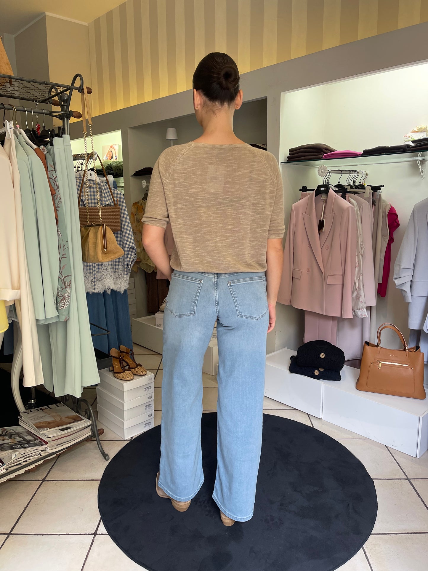 Madison blush wide hight waist Only