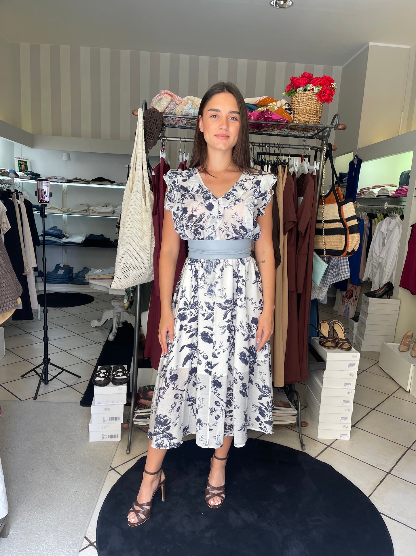 Abito midi floreale